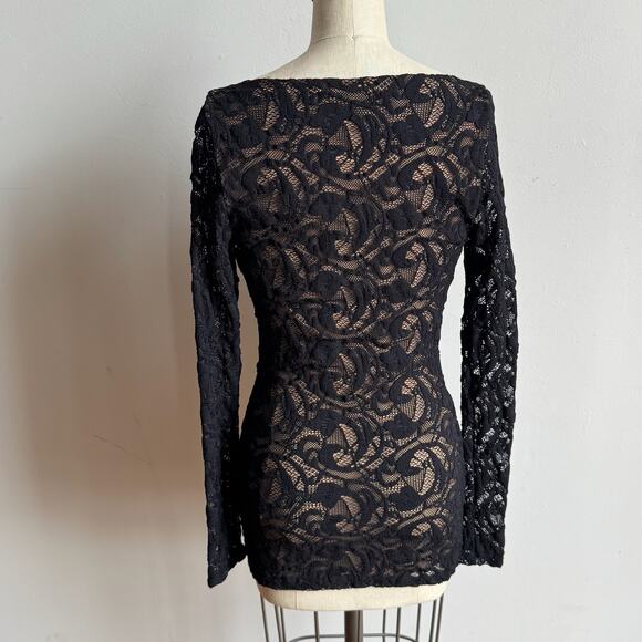 ANNE FONTAINE Castille Stretch Black Lace Top - Picture 4 of 11